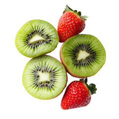 Fresh kiwi and strawberry png