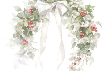 Festive Wreath Watercolor Art