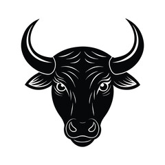 minotaur head bull horns vector art silhouette