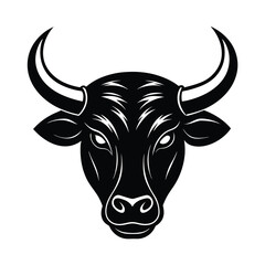 minotaur head bull horns vector art silhouette