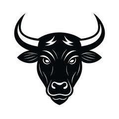 minotaur head bull horns vector art silhouette