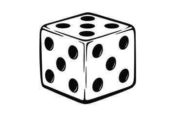 Classic Six Sided Dice, Gambling, Chance, Luck, Game, Randomness, Risk, Fortune, White, Black