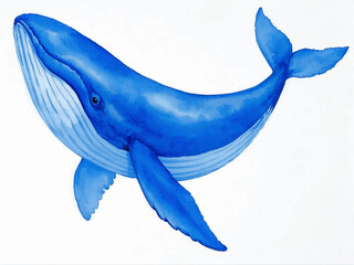 Leviathan’s lullaby blue whale isolated watercolor vector illustration svg 