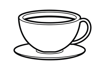 Simple Line Drawing of a Teacup 