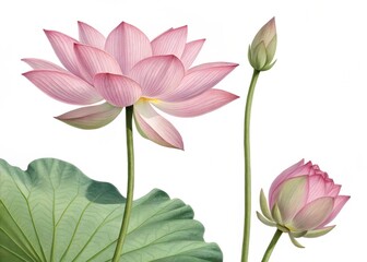 Lotus flower (top view & side view)