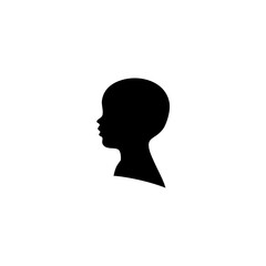 Black silhouette of man head portrait in profile