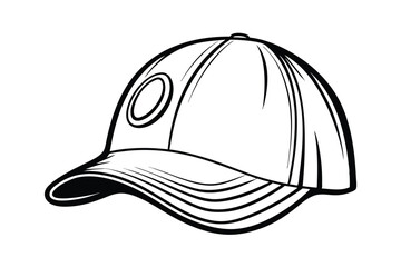 Baseball Cap, Outline, Design, Template, Fashion, Apparel, Headwear, Illustration, Vector, Graphic