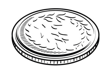 Engraved coin design, circular, currency, money, finance, wealth, rim, detail, leaves, pattern