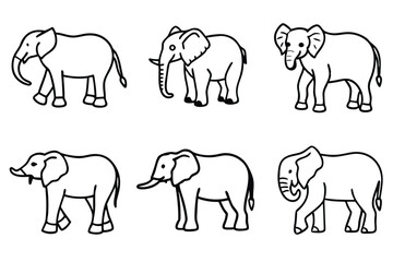 elephant line art minimalist design on white background