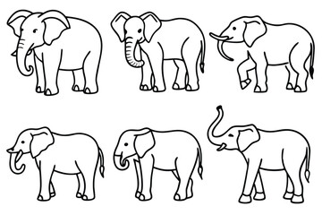 elephant line art simple sketch on plain background