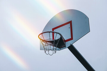 street basket hoop silhouette, sports equipment