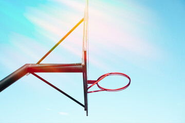 street basket hoop silhouette, sports equipment