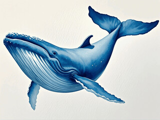 Sapphire depths blue whale isolated watercolor vector illustration svg  © Arun168