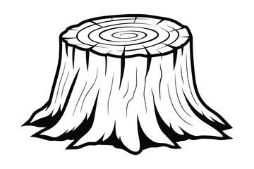 Tree Stump Illustration Nature, Wood, Rings, Cut, Forest, Trunk, Growth, Decay, Black, White