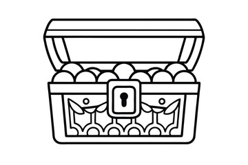 Open Treasure Chest Filled with Gold Coins, Riches, and Fortune