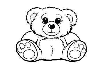 Cute Outline Teddy Bear Illustration Isolated On White Background For Coloring Pages Or Educational Resources