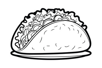 Delicious Taco Clipart Featuring Fresh Lettuce And Vegetables Perfect For Mexican Food Design Projects And Menu Illustrations