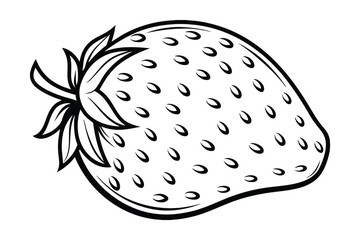 Stylized Black And White Strawberry Vector Illustration For Graphic Design Projects And Creative Works