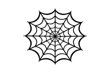 Minimalist Spider Web Illustration In Black And White Ideal For Halloween Designs And Spooky Season Themed Content Templates For Social Media