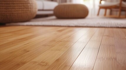 Close-up of bamboo flooring.