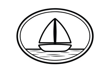 Elegant Sailboat Icon Sailing The Seas Minimalist Black And White Maritime Adventure Vector Illustration