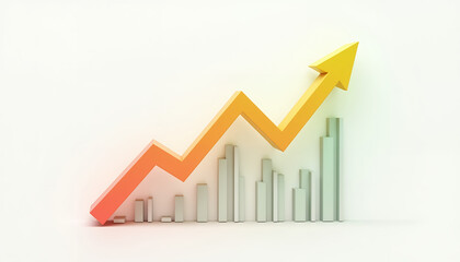 Technical analitic financial graph on technology abstract background, business goals concept, closeup financial chart with uptrend line candlestick graph in stock market 