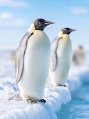 Fototapeta premium penguin on the snow