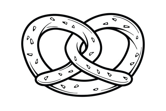recommend clip art: Black And White Pretzel Illustration Delicious Traditional German Baked Bread Food Vector Isolated On White Background