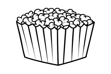 Popcorn Bucket Outline Icon Isolated On White Background Ready To Use For Cinema Design Projects Or Snack Illustrations