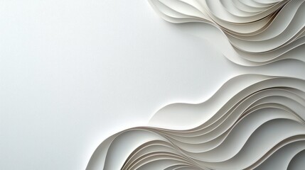 Elegant White Wall with Smooth Wavy Line Patterns Creating Visual Flow