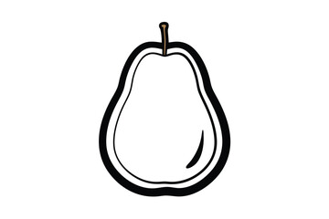 Obraz premium Simple Pear Outline Drawing Isolated On White Background Fresh And Minimalist Artistic Fruit Illustration