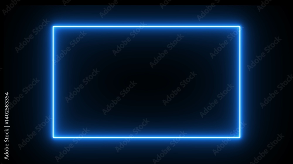 Canvas Prints glowing neon rectangle border frame in the shape rectangle. light glowing neon picture frame rectang