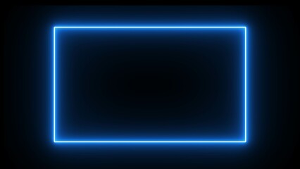 Glowing neon rectangle border frame in the shape rectangle. light glowing Neon picture frame rectangle image icon.
