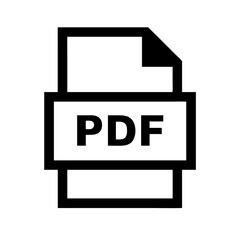 Minimalist PDF vector icon with sharp lines, scalable for any use—web, apps, or branding.