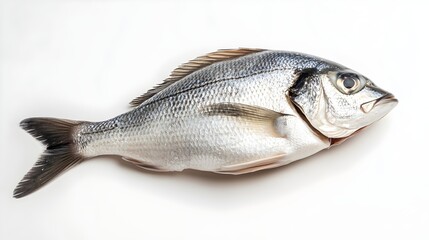 Obraz premium Freshly caught sea bass ready for culinary preparations at a market in a coastal town