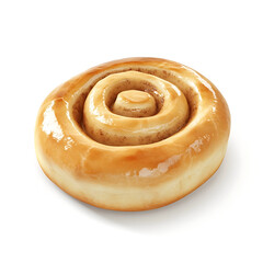 Fototapeta premium A freshly baked cinnamon roll with a golden, soft dough, rich cinnamon filling