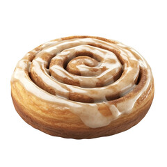 Fototapeta premium A freshly baked cinnamon roll with a soft, fluffy texture, a swirl of cinnamon and sugar
