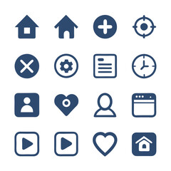 Collection of Basic Vector Icons for Web Design