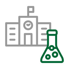 Science Fair Project Vector Line Dark Green Grey Icon Design