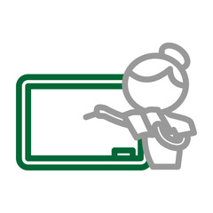 Teacher Vector Line Dark Green Grey Icon Design