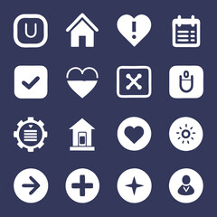 Flat Vector Icons Set for User Interface Design