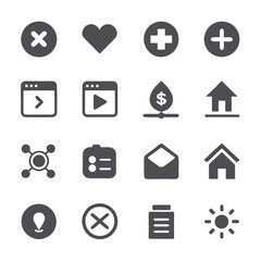 Collection of assorted minimalistic vector UI and UX icons