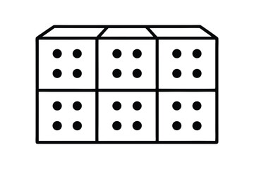 Stacked Dice Illustration Six Sided Games Number Dots Minimalist Black And White Simple Concept Playful Luck Gambling