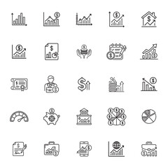 25 Finance and Investment Icons set.
