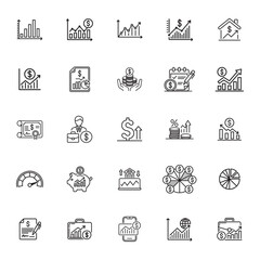 Banking and Stock Market Icons Set

