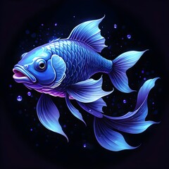 Fototapeta premium Glowing Blue Koi Fish