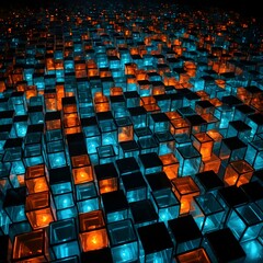 Obraz premium Abstract Geometric Light Cubes Pattern