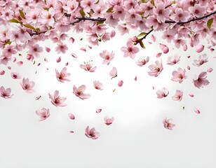 Naklejka premium Pink Cherry Blossoms Falling