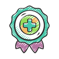medical badge icon, medical badge vector illustration-simple illustration of medical badge, perfect for medical badge logos and icons