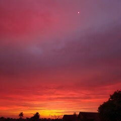 Fototapeta premium Fiery Sunset Sky